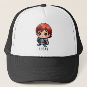 Comic Knight Chibi Kid Character Trucker Hut Truckerkappe