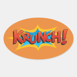 Comic Krunch! Ovaler Aufkleber