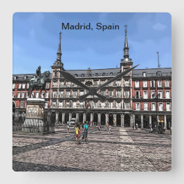 Comic Kunst, Dichtung und Musik Quadratische Wanduhr