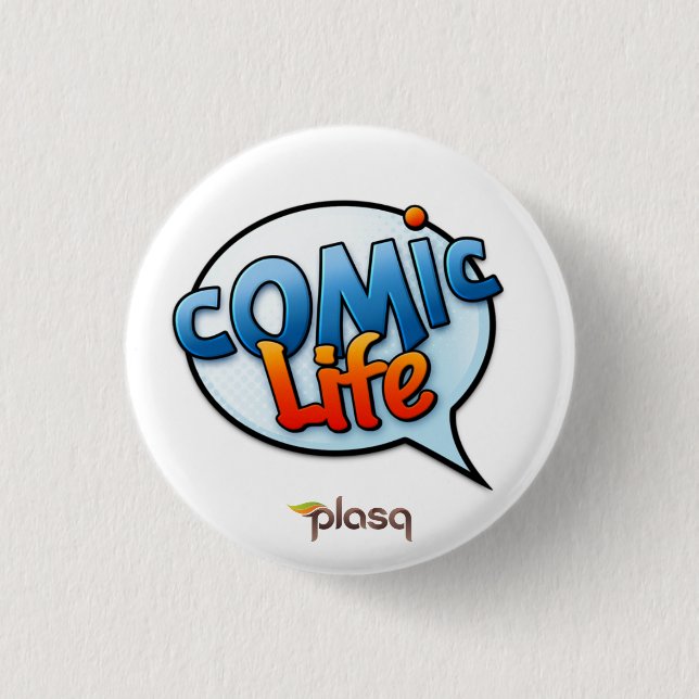 Comic-Leben-Knopf Button (Vorderseite)