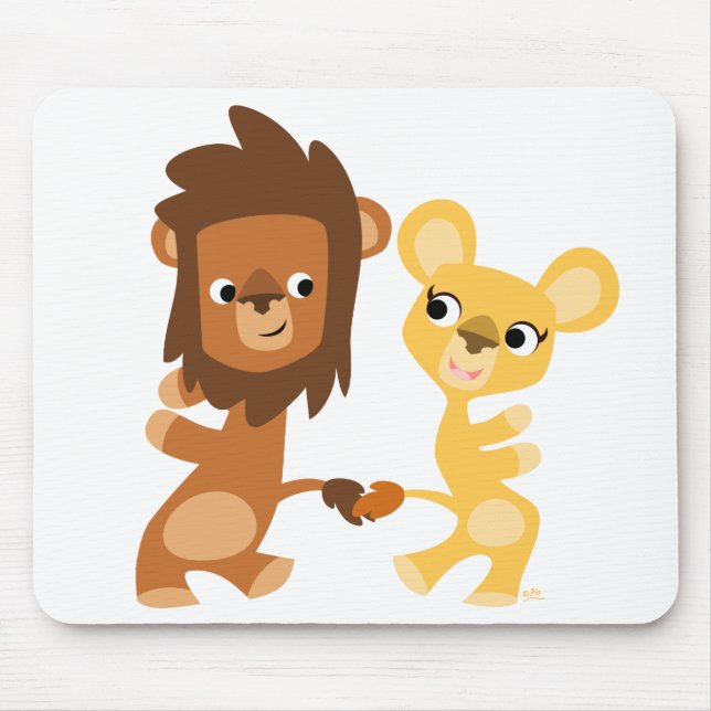Comic-Löwe und Löwin Tanz-Mauspad Mousepad (Vorne)
