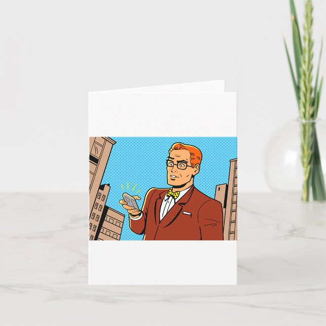 Comic Mann mit Handy Karte (Von Creator hochgeladen)