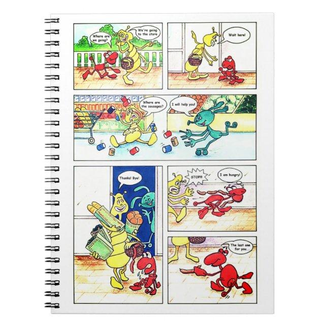 Comic mit Fantasy-Figuren Notizblock (Vorderseite)
