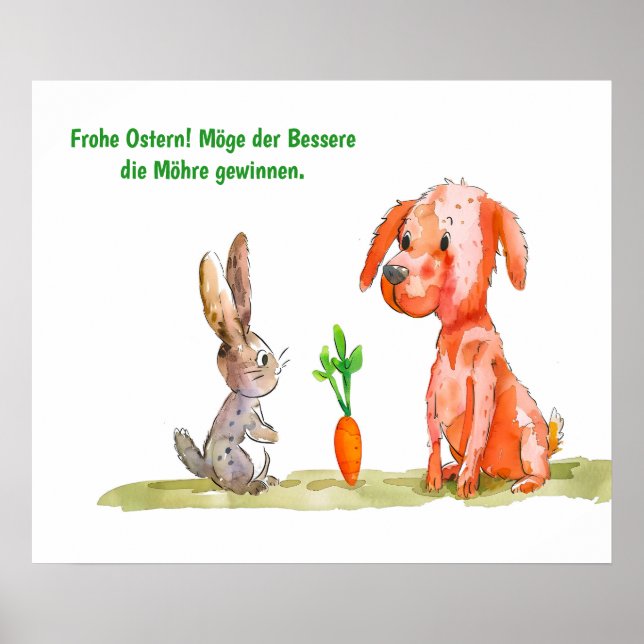 Comic mit Ostersonne Poster (Vorne)