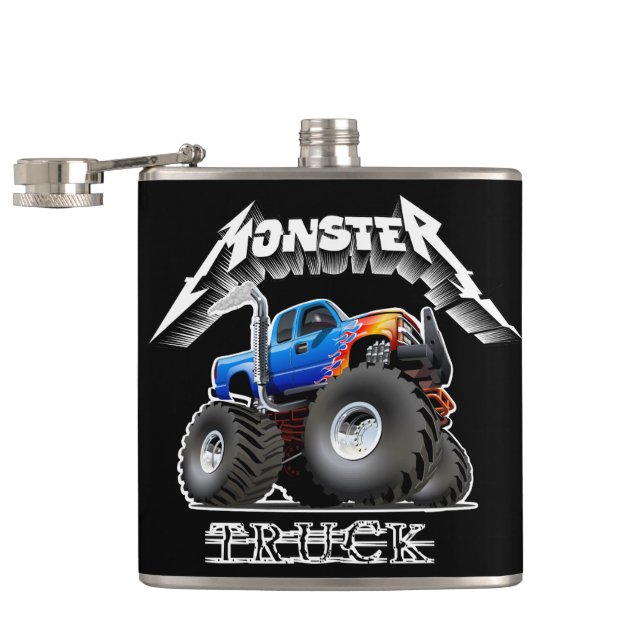 Comic-Monstertruck Flachmann (Geöffnet)
