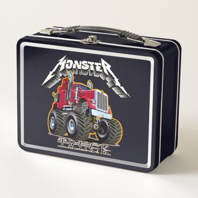 Comic-Monstertruck Metall Brotdose (Vorderseite)