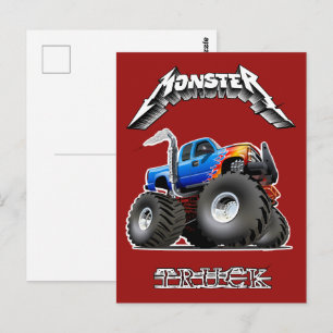 Comic-Monstertruck Postkarte