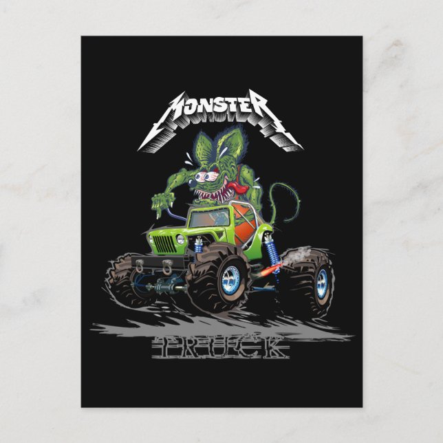 Comic-Monstertruck Postkarte (Vorderseite)