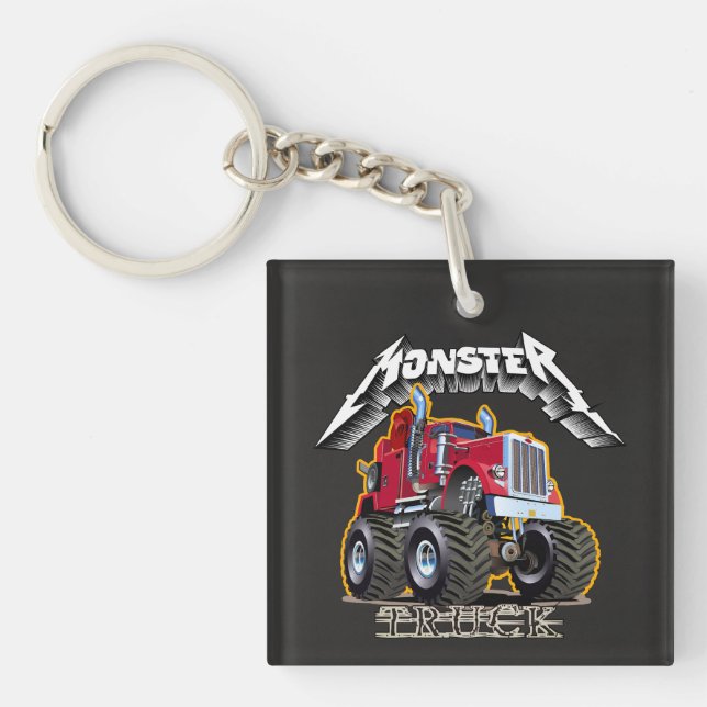 Comic-Monstertruck Schlüsselanhänger (Vorderseite)