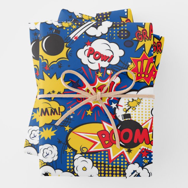 Comic-Muster  Geschenkpapier Set (Beispiel)