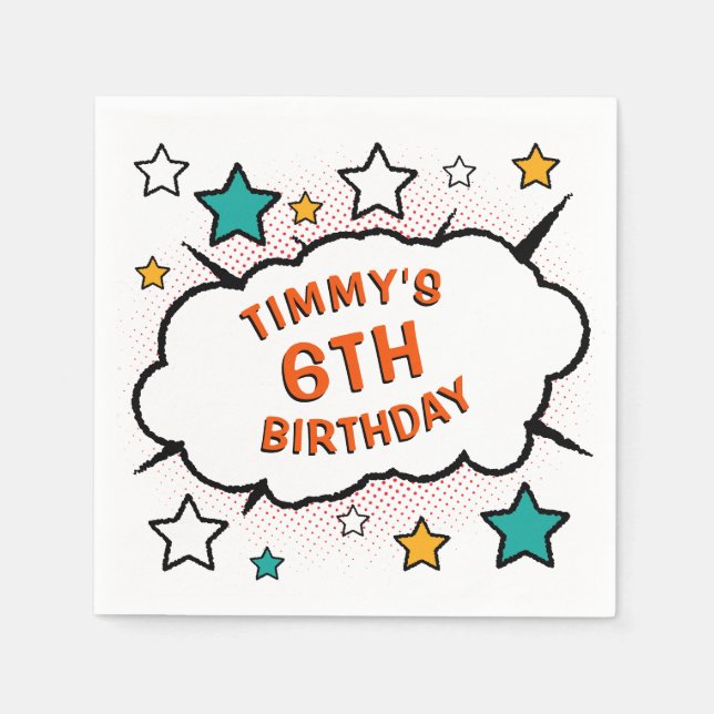 Comic PARTY buchen! Servietten (Vorderseite)