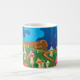 Comic-Pilze auf einer Wiese Tasse