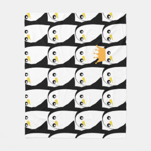 Comic Pinguin: Schwarz-weiß Vintag Fleecedecke