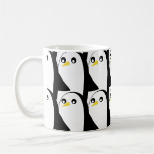Comic Pinguin: Schwarz-weiß Vintag Kaffeetasse