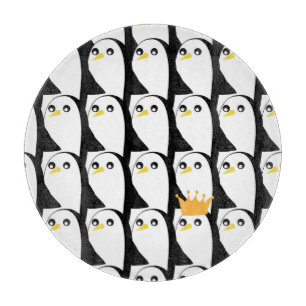 Comic Pinguin: Schwarz-weiß Vintag Schneidebrett