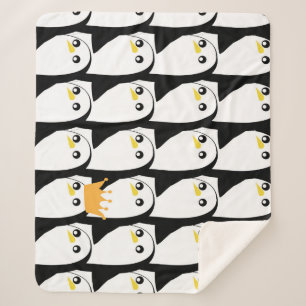 Comic Pinguin: Schwarz-weiß Vintag Sherpadecke