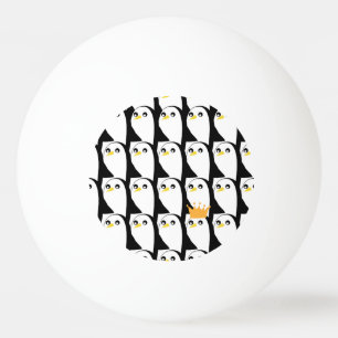 Comic Pinguin: Schwarz-weiß Vintag Tischtennisball