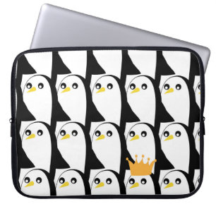 Comic Pinguin: Schwarz Weiß Vintage Laptopschutzhülle