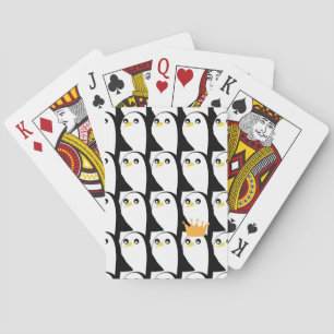 Comic Pinguin: Schwarz Weiß Vintage Spielkarten