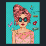 Comic Pop Art Giro del Malcantone Poster<br><div class="desc">Dieses atemberaubende Kunstwerk zeigt ein Mädchen in einem rosa Kleid und großen herzförmigen Tönen. Ideal für Geburtstagsgeschenke,  Feriengeschenke und Hausgeschenke. Erwärmung. Dieses Poster ist eine großartige Wanddekoration für Zuhause,  Büro,  Arbeit,  Wohnzimmer,  Küche,  Esszimmer,  Schlafzimmer und Badezimmer.</div>