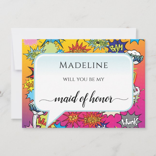 Comic Pop Art 💥 🎨 Hochzeit Graffiti Trauzeugin (Vorderseite)