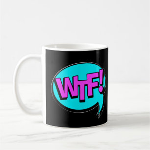 Comic Pop Art Lila Blue WTF Neuartiges Funny Kaffeetasse