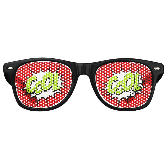 Comic Pop Art Red Green COOL Novelty Funny Joke Partybrille (Vorderseite)
