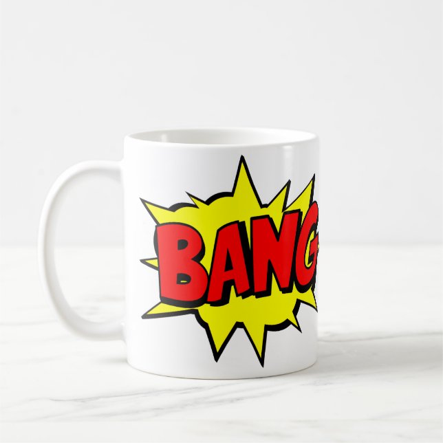 Comic Pop Art Yellow BANG Neuartiges Funny Kaffeetasse (Links)