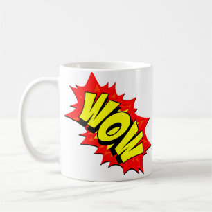 Comic Pop Art Yellow WOW Novelty Funny Kaffeetasse