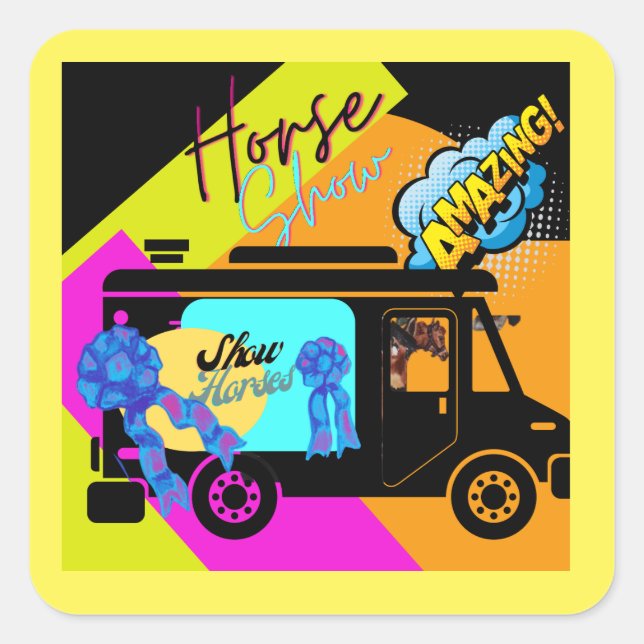 Comic Quadratischer Aufkleber (Vorderseite)