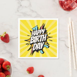 Comic Retro Alles Gute zum Geburtstag! Serviette