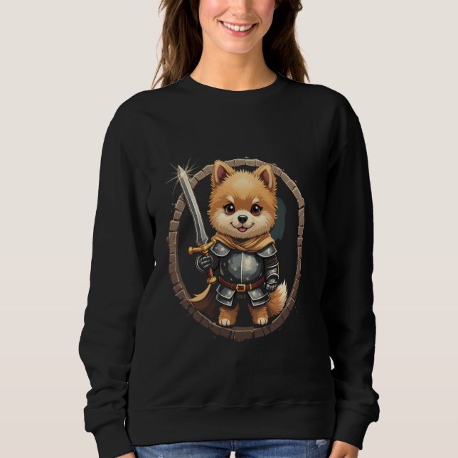 Comic-Ritter-Hund Sweatshirt (Vorderseite)