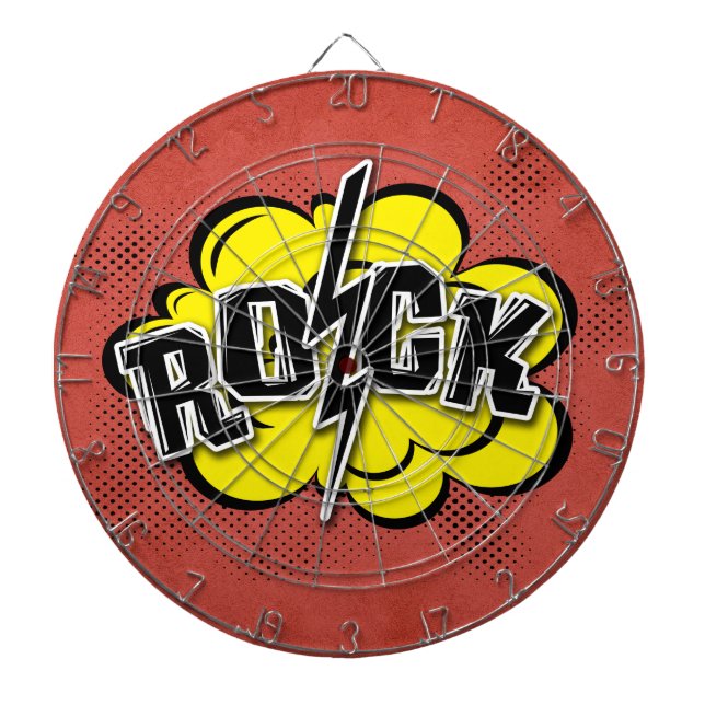 Comic-Rock-Abbildung Dartscheibe (vorne)