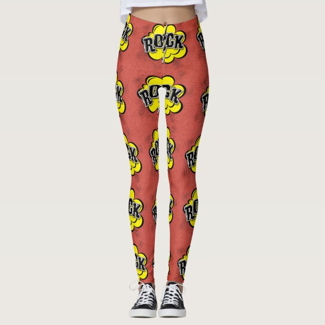 Comic-Rock-Abbildung Leggings (Vorderseite)