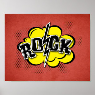 Comic-Rock-Abbildung Poster