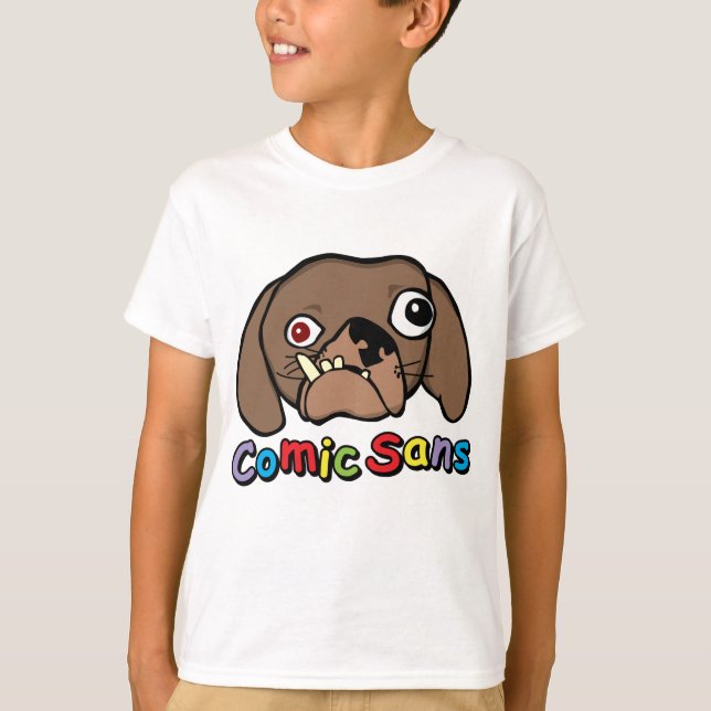 Comic Sans Dog T-Shirt (Vorderseite)