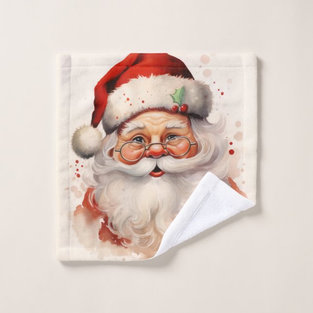 Comic Santa Claus Badhandtuch Set (Waschlappen)