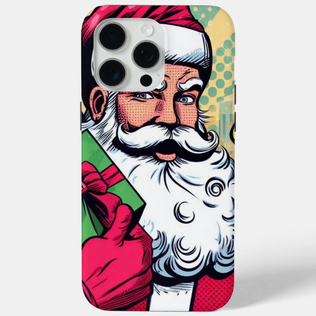 Comic Santa/Weihnachten Case-Mate iPhone Hülle (Rückseite)