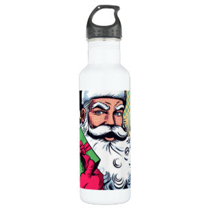 Comic Santa/Weihnachten Edelstahlflasche