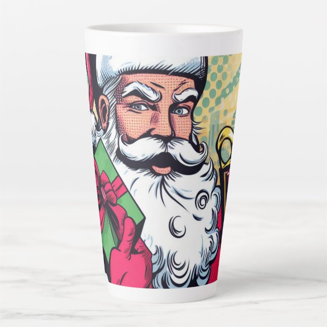 Comic Santa/Weihnachten Milchtasse (Vorderseite)