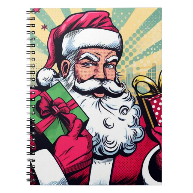 Comic Santa/Weihnachten Notizblock (Vorderseite)