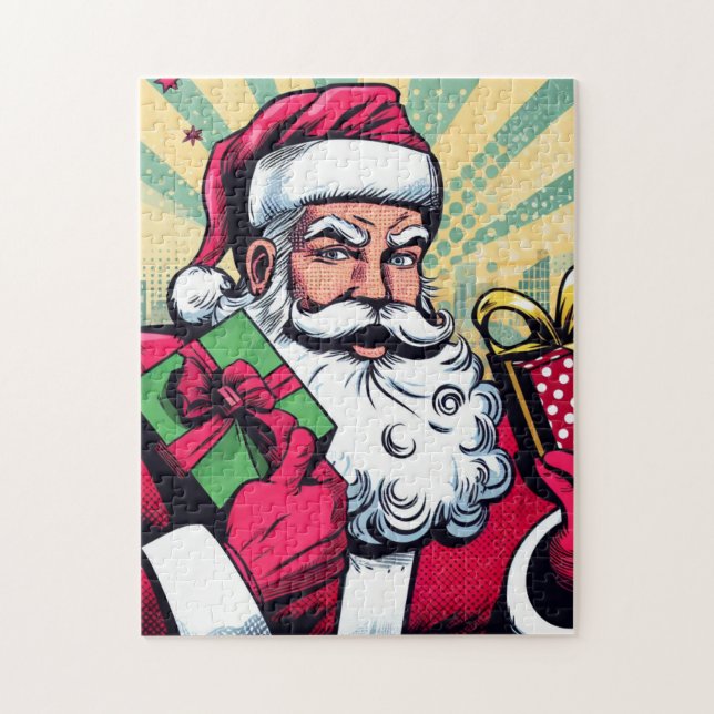 Comic Santa/Weihnachten Puzzle (Vertikal)