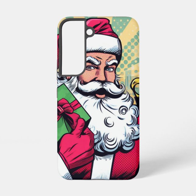 Comic Santa/Weihnachten Samsung Galaxy Hülle (Rückseite)