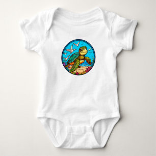 Comic-Schildkröte Baby Strampler