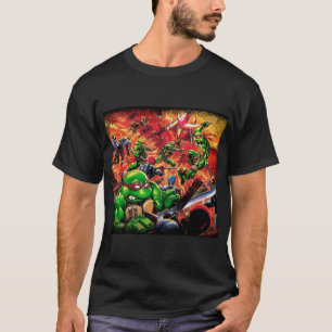 Comic Schildkröten kämpfen gegen böse Ninjas T-Shirt