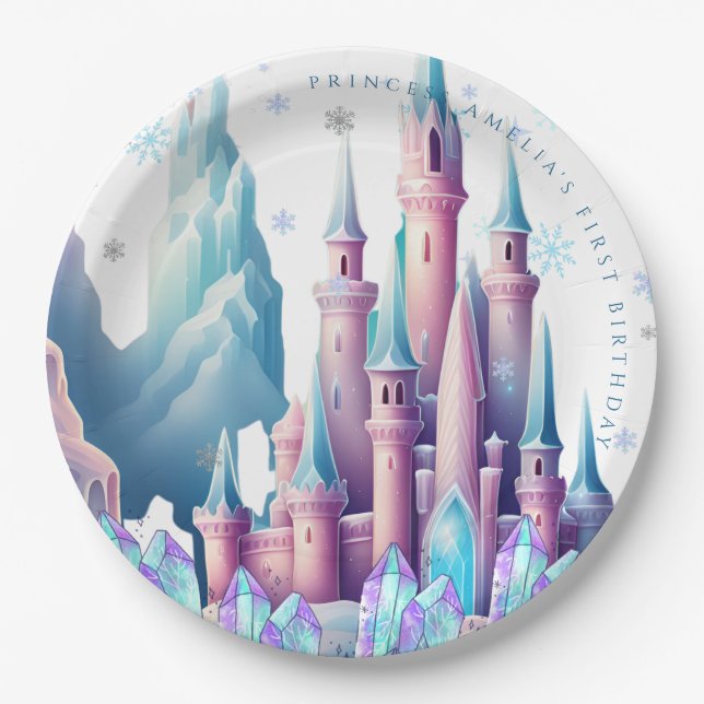 Comic-Schloss 1. Geburtstagspapier Pappteller (Vorderseite)