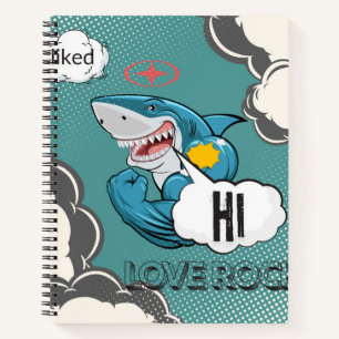 Comic Shark Notebook - Fierce, Funny & Full of Sty Notizbuch