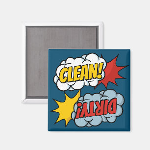Comic Sound Effects Spülmaschine Magnet