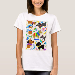 Comic spielende Welpen  T-Shirt
