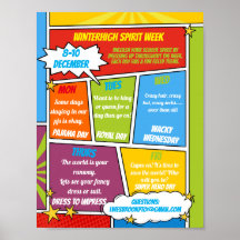 COMIC Spirit wochenschulische Flyer SUPER HERO